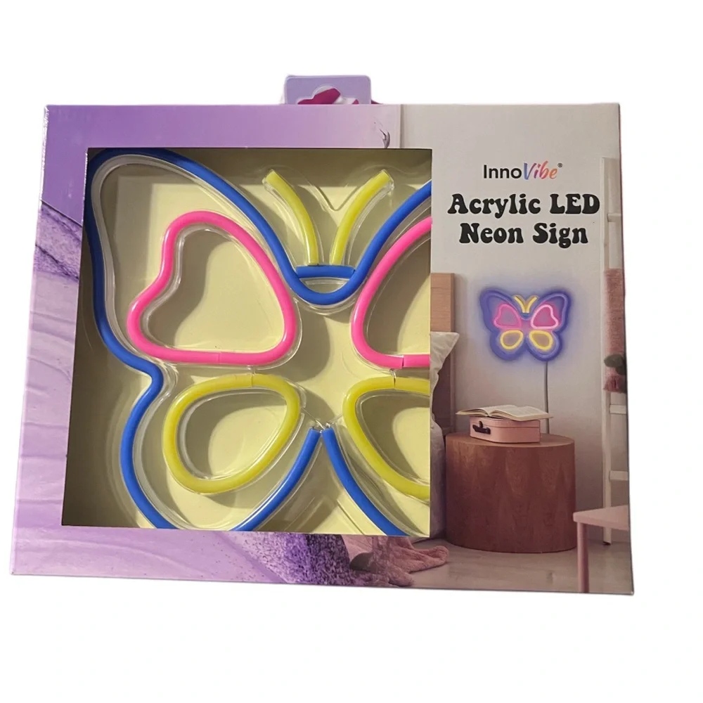 InnoVibe Butterfly Acrylic LED Neon Sign - Picture 2 of 3